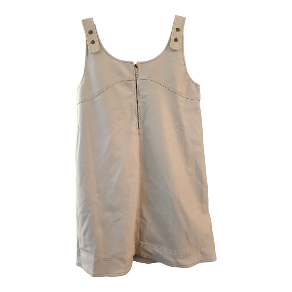NWT Pilcro Anthropologie Vegan Leather Shift Mini Dress in Neutral-Size 6 - Picture 7 of 11